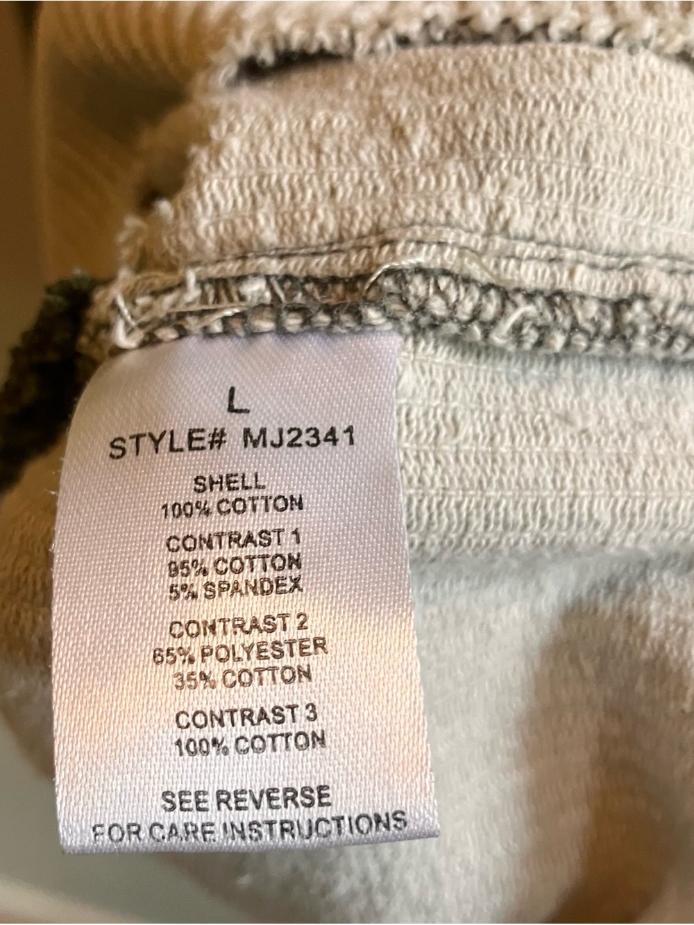 Oli & Hali Patchwork Mixed-Knit Women's Sweater/Jacket— Olive, Cream, Grey EUC L - Picture 6 of 6